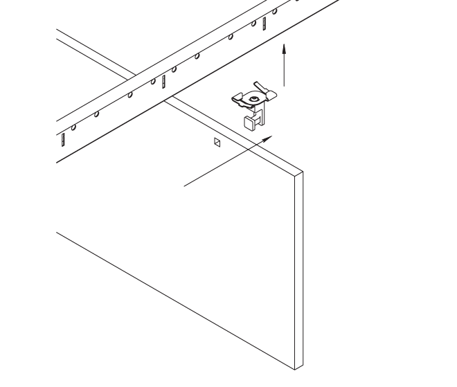 Technical diagram showing a Silentia Networks acoustic panel being attached to a heavy-duty ceiling grid.