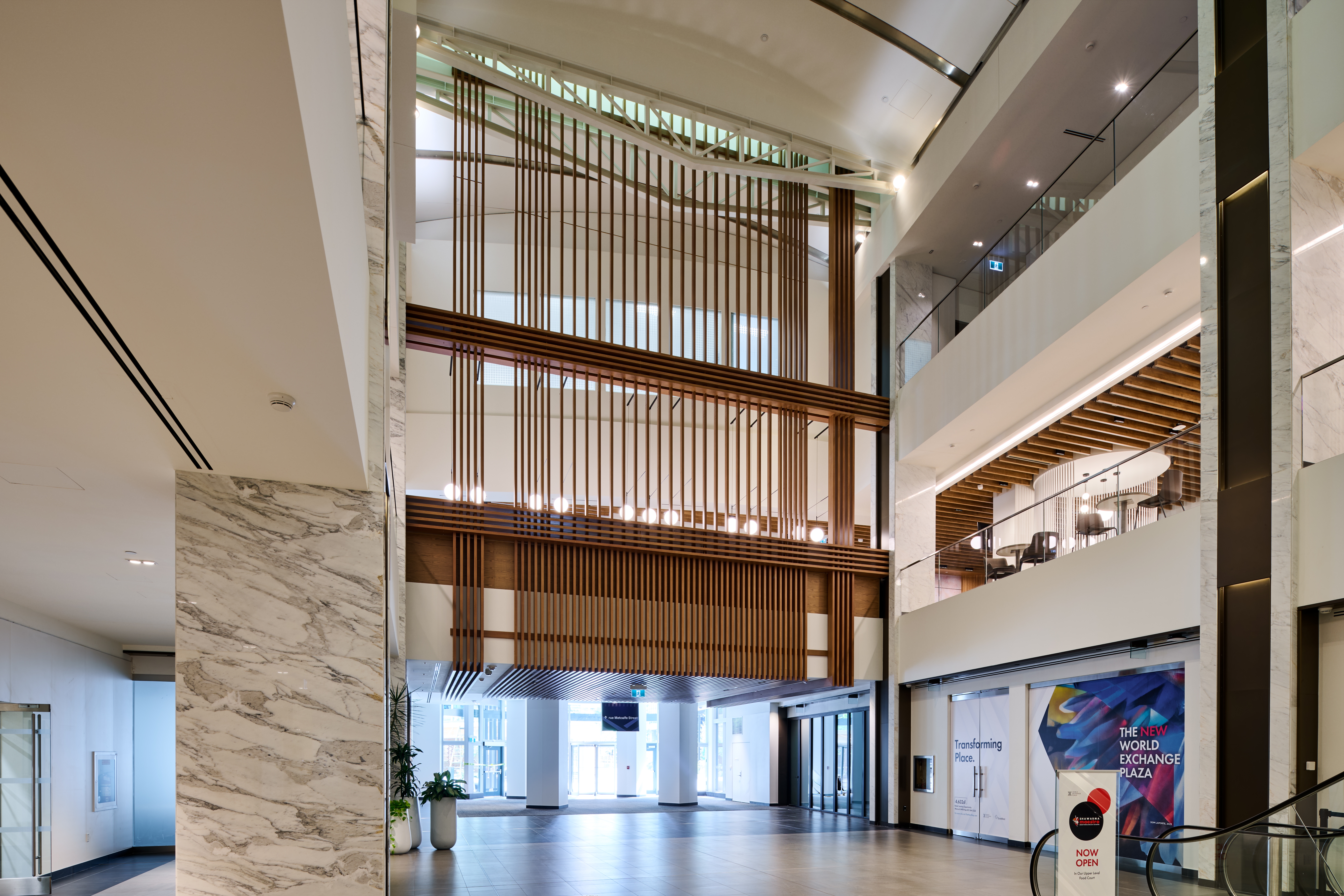 World Exchange Plaza showcasing a decorative Protero feature screen wall partition.