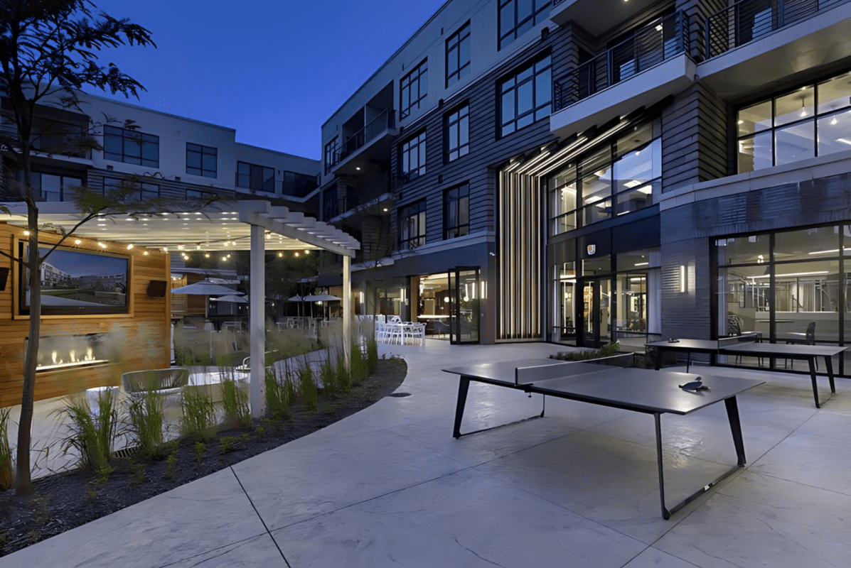 Vermella at Garwood Station's exterior uses LINE:Form Exterior Wall Fins to create an elegant design