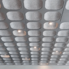 Concave ceiling panel installation