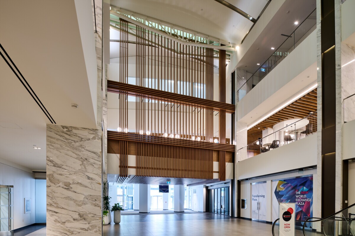 World Exchange Plaza showcasing a decorative Protero feature screen wall partition.